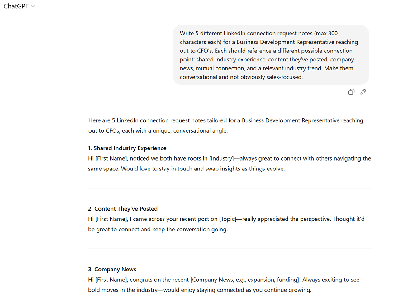 LinkedIn connection request templates with high acceptance rates