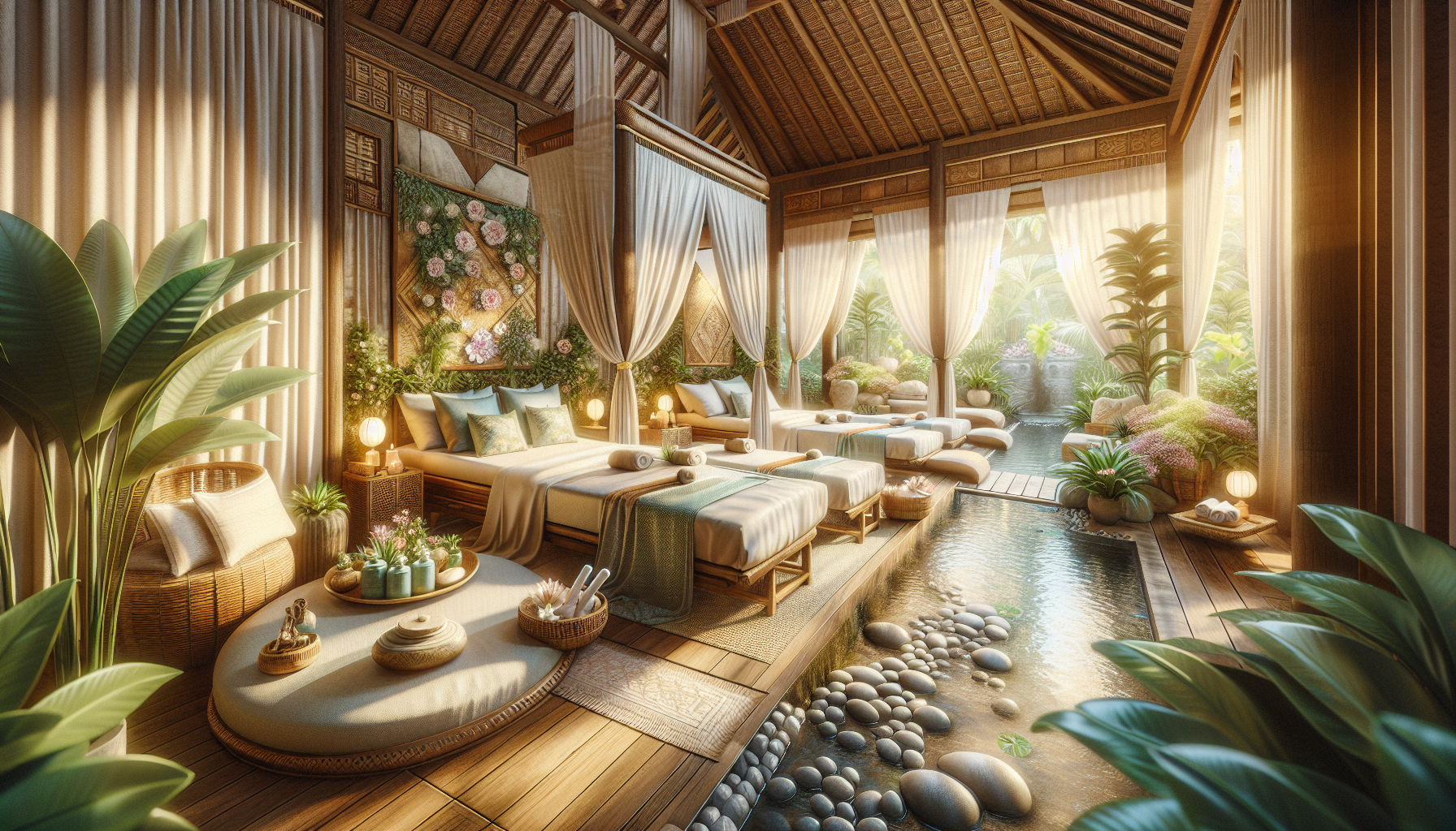 A peaceful spa setting in Ubud Payangan for relaxation.