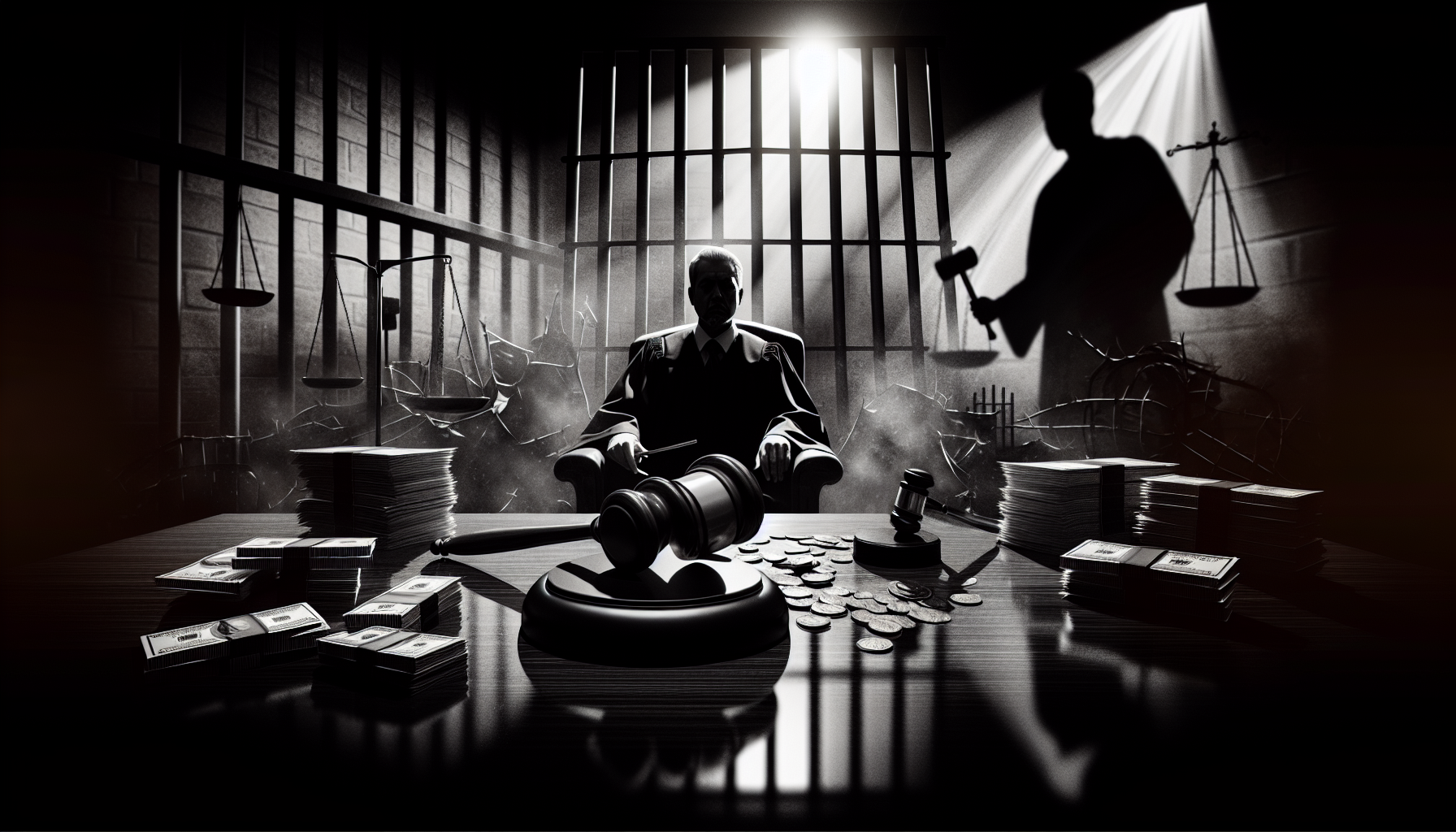 An illustration showing the consequences of failing to appear in court, including penalties and legal repercussions.