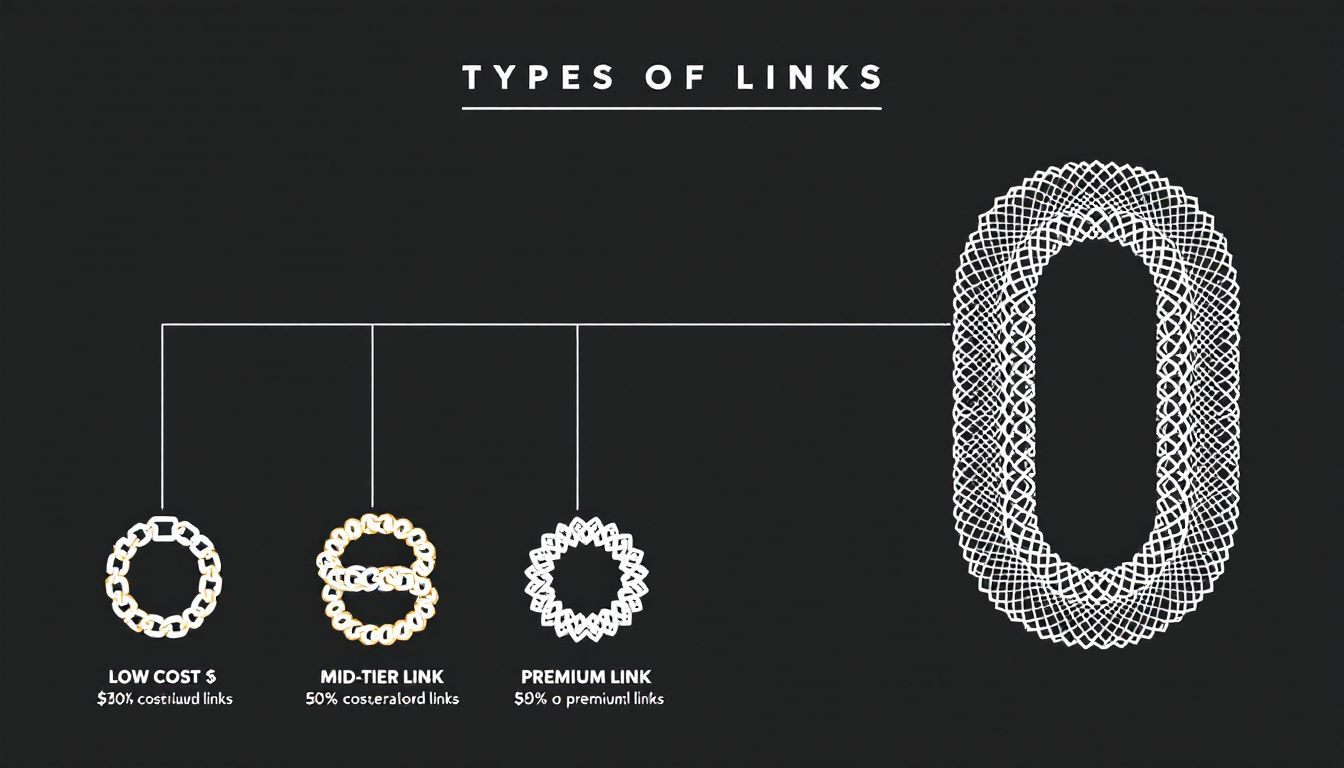 A visual representation of different types of links and their associated costs.