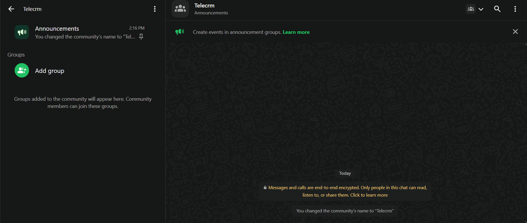  Add Groups/Create New Group screen.