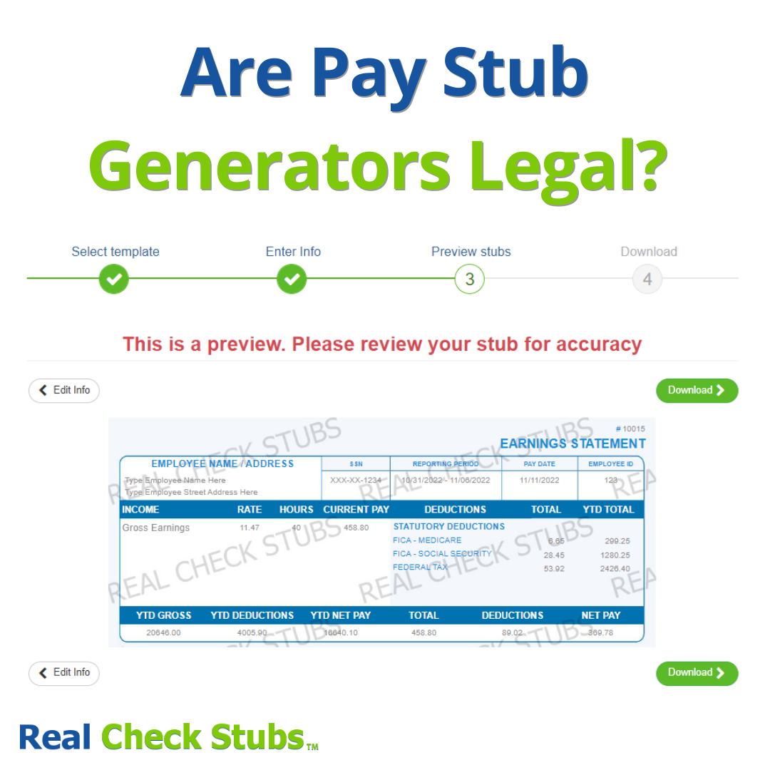 Are pay stub generators legal for income verification?