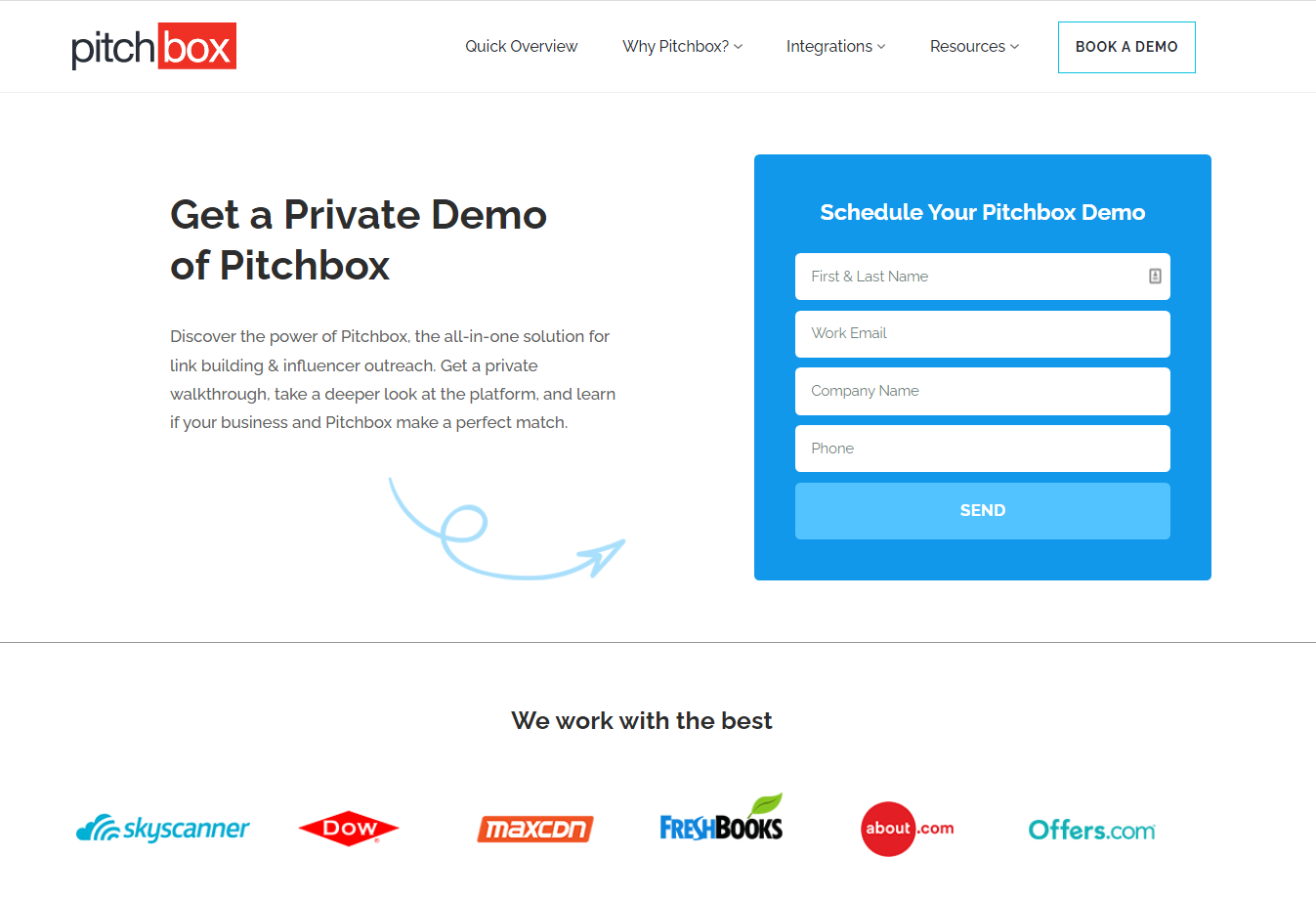 pitchbox private demo page