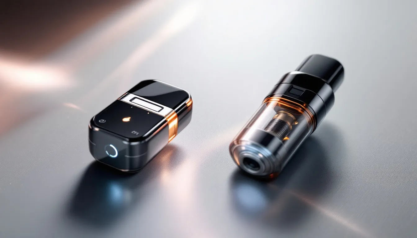 A side-by-side comparison of a prefilled pod vape and a refillable pod system.