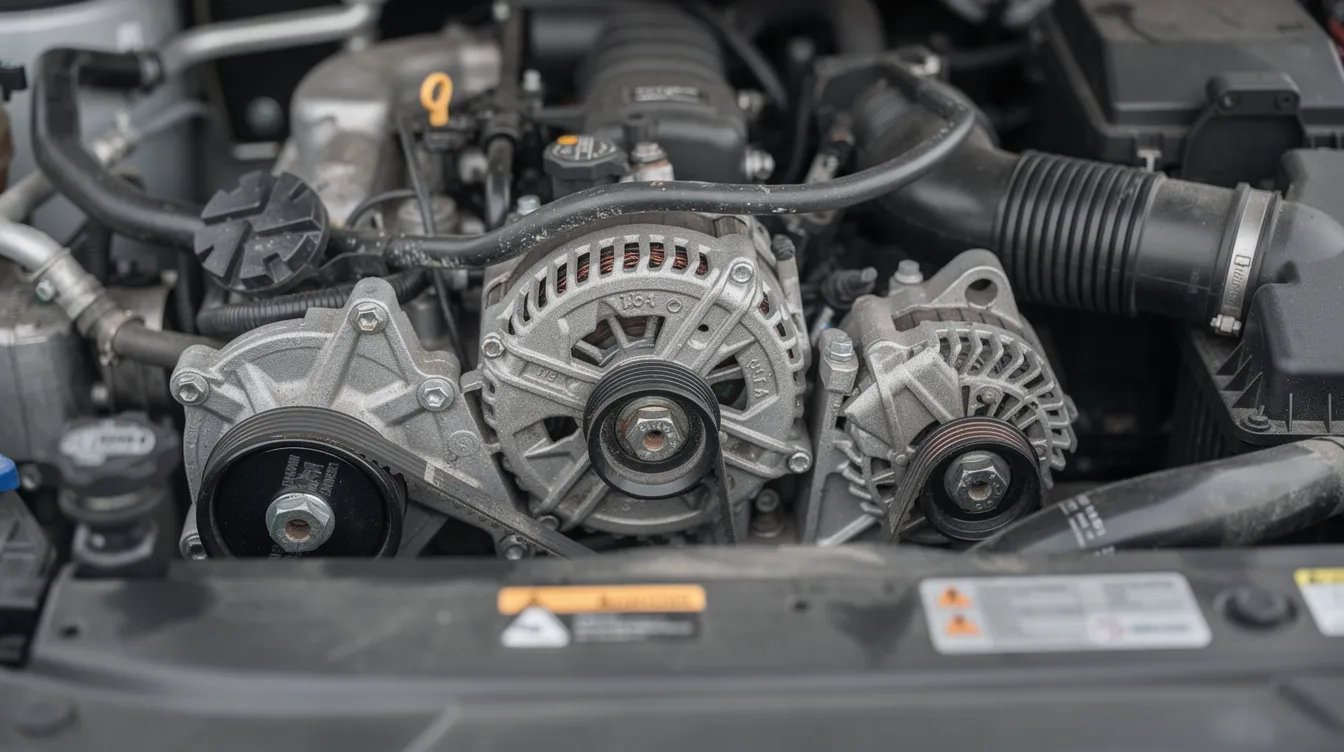 compresor AC auto verificat in compartimentul motor la Damianis Brasov