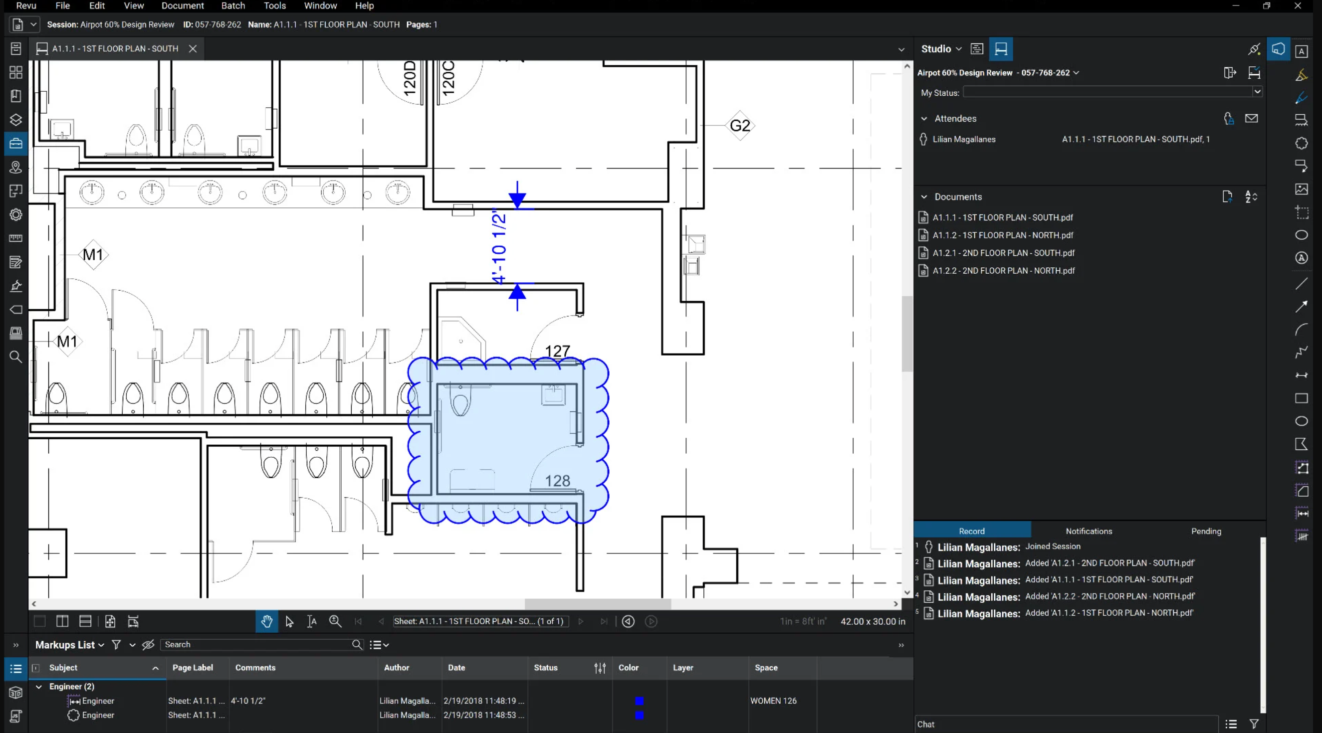 project drawing in the Bleubeam construction software