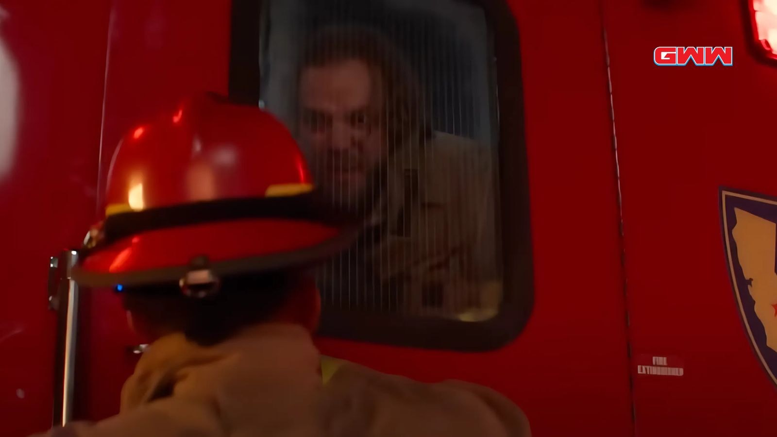Max Thieriot as Bode Donovan rescue fire engine in Fire Country Season 4