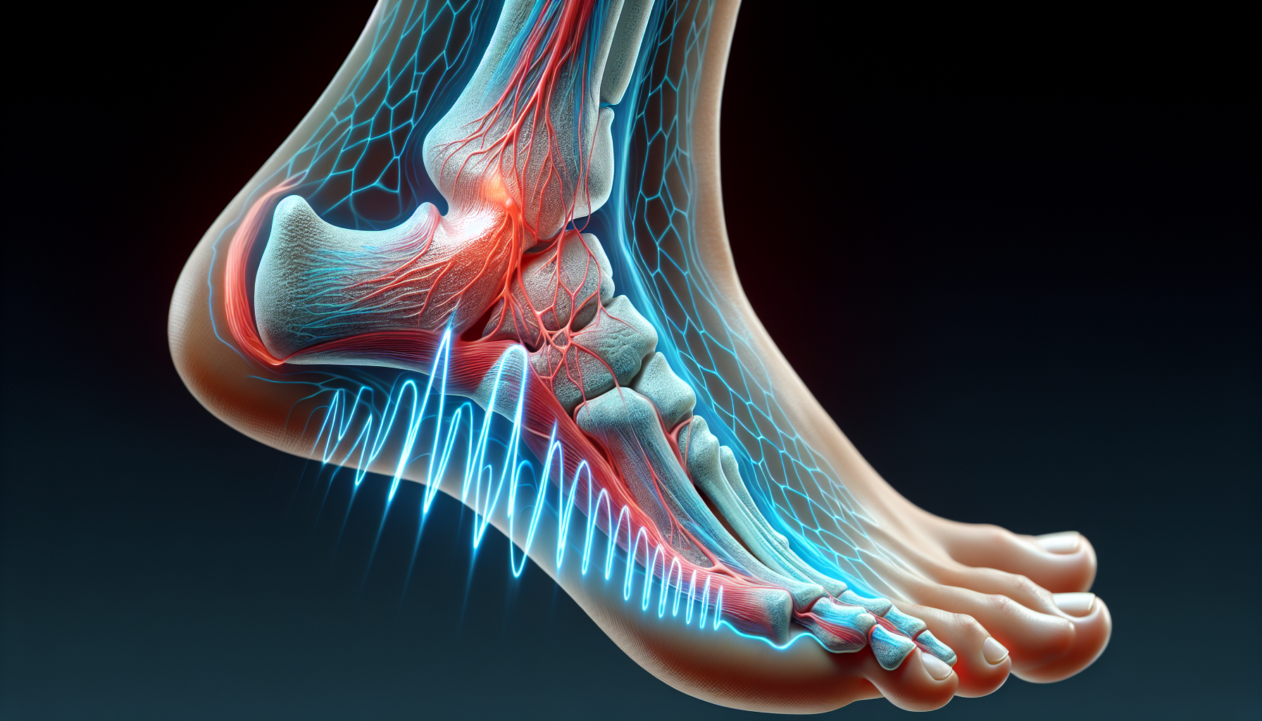 Illustration of a foot with plantar fasciitis
