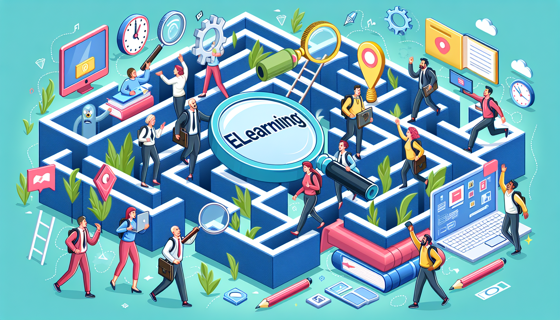 Illustration of overcoming challenges in the eLearning industry