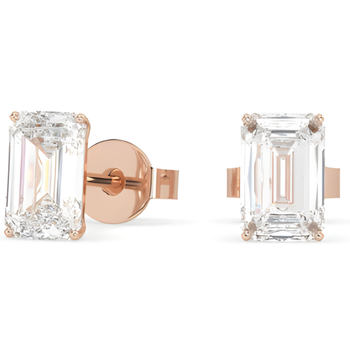 Raudono aukso vinukai su Emerald formos deimantais – fashiongold.lt