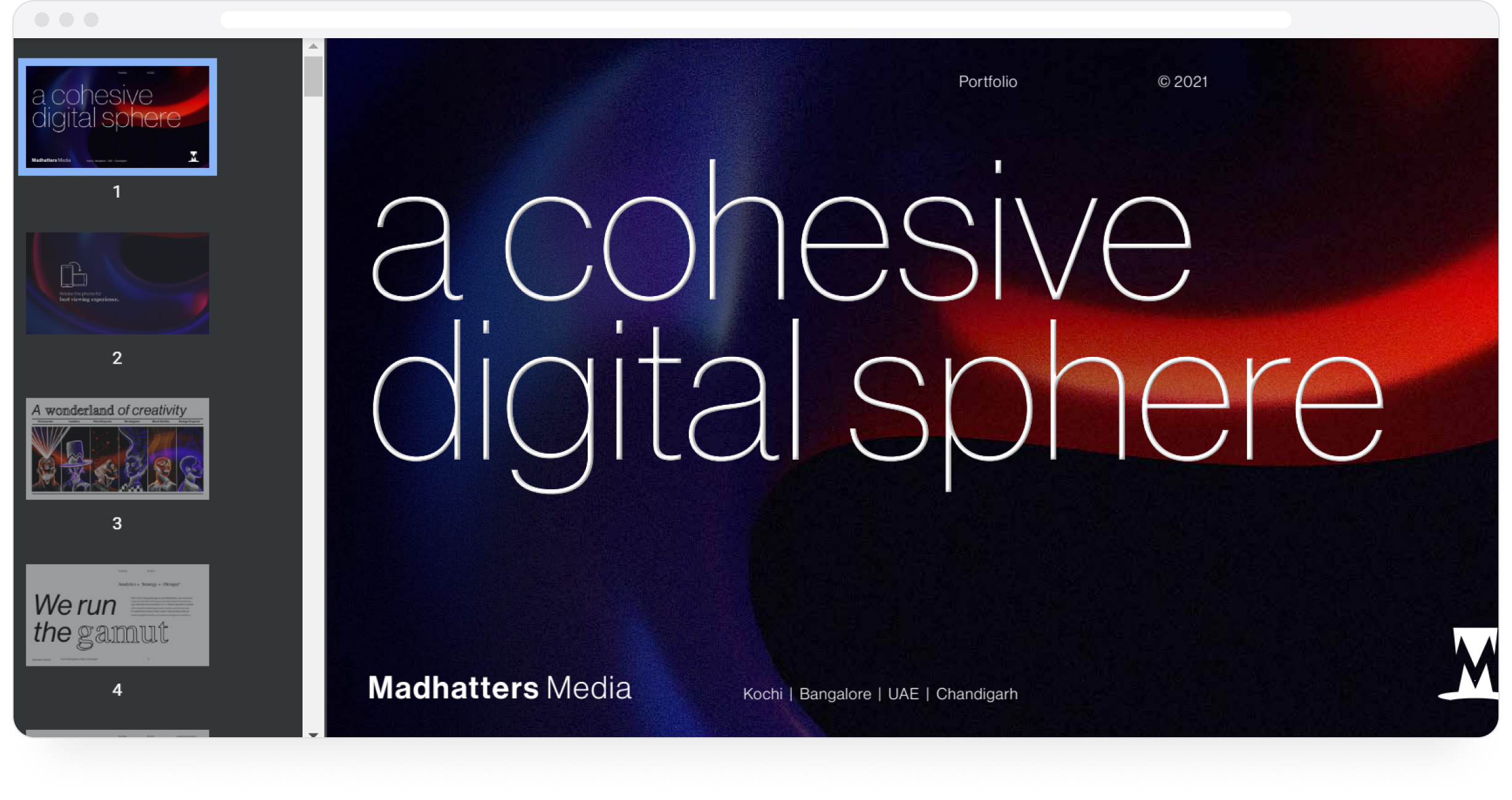 Madhatter Media's digital marketing and social media portfolio on PDF