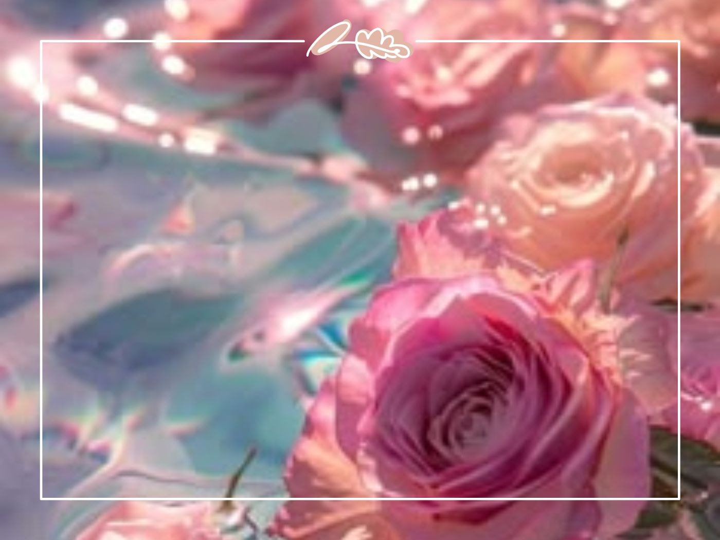 Soft pink roses against shimmering water, reflecting the delicate petals of wild roses and their connection to rose water and oil.