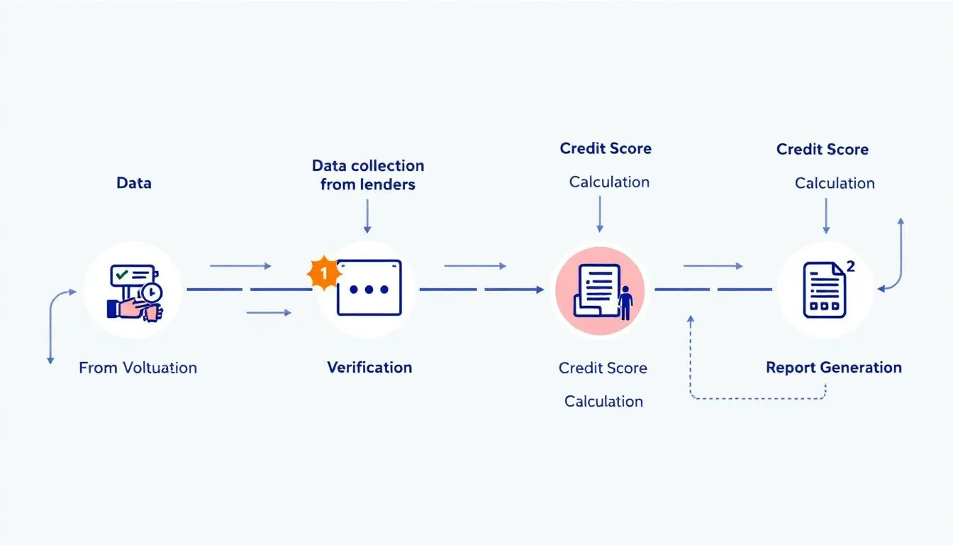 An infographic showing the process of credit bureaus updating reports.