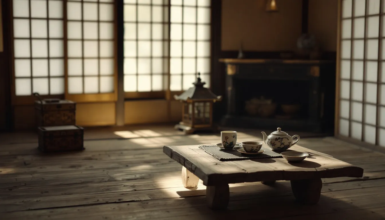 An example of wabi sabi aesthetics incorporated into a living space.