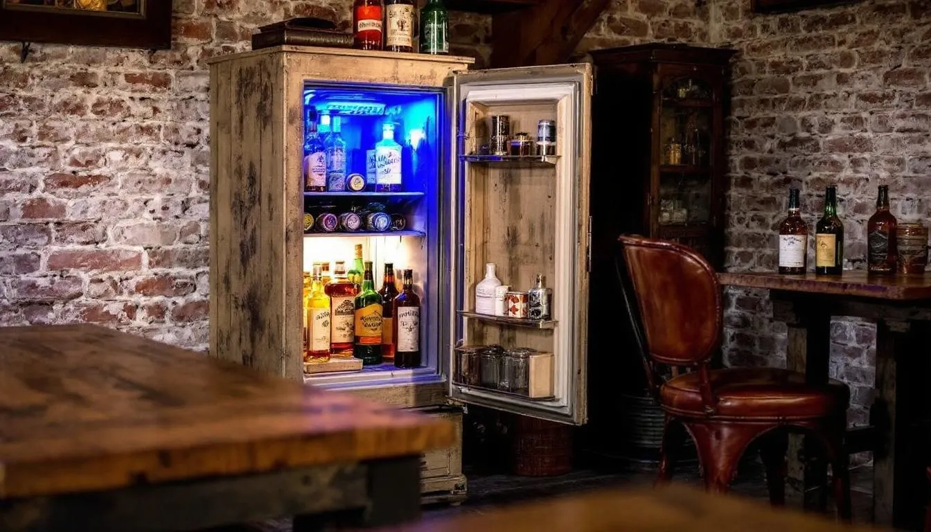 A Husky Eco back bar fridge showcasing drinks inside.
