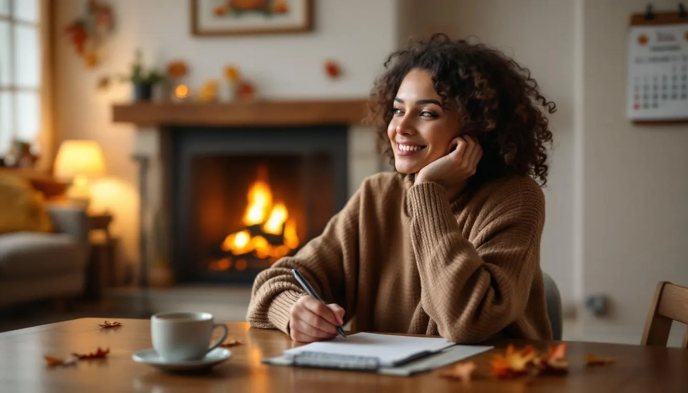 A person reviewing their homeowners insurance policy with a pen and notepad.