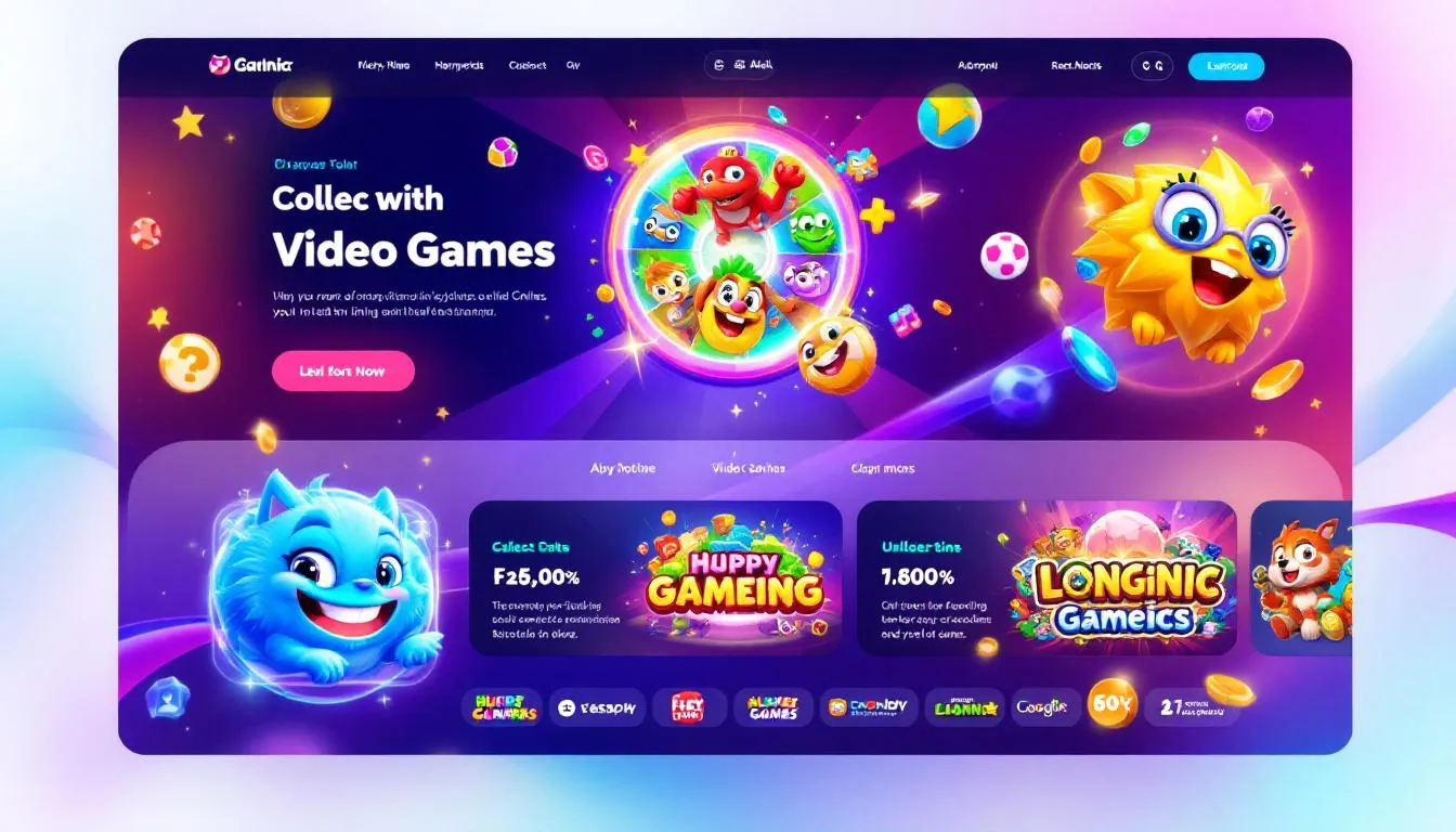 Uma coleção de jogos online mostrando diferentes gêneros e estilos.