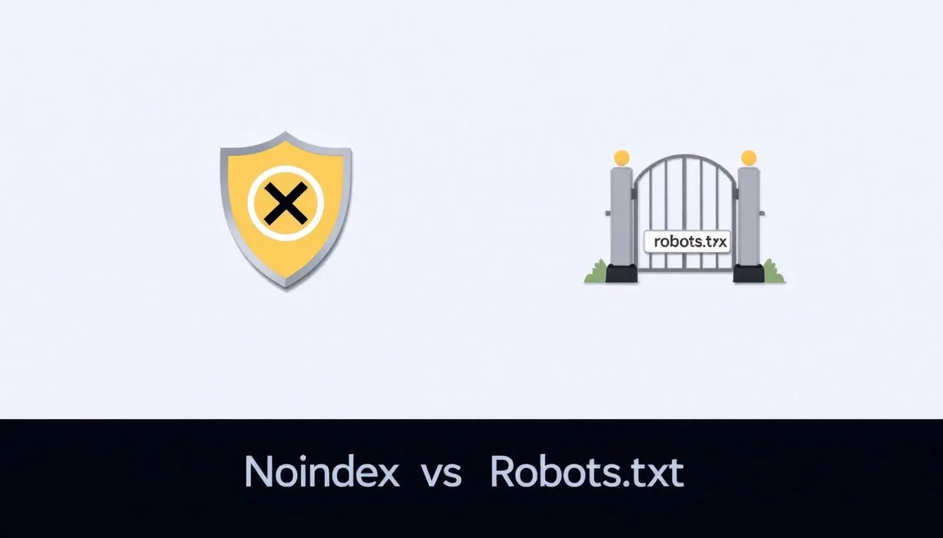A comparison chart illustrating the key differences between Noindex and Robots.txt.