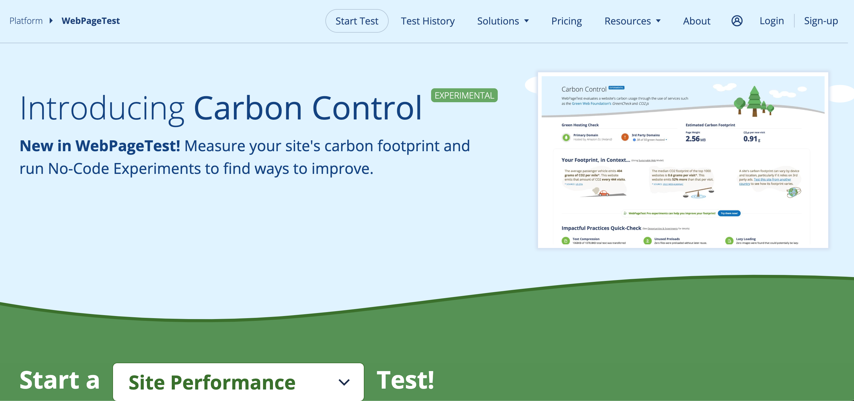 Screenshot WebPageTest