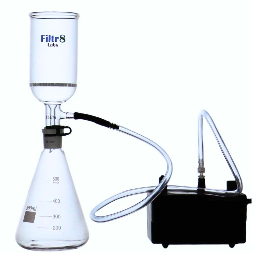 Büchner flask connected to a vacuum source for efficient filtration