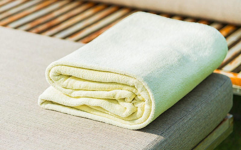 Plain weave yellow bamboo towel