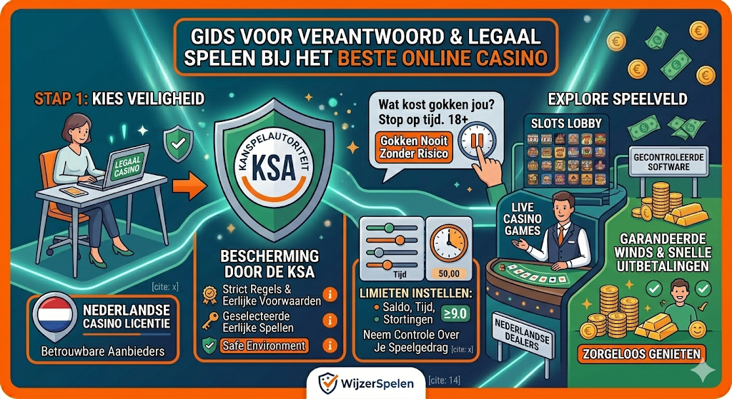 Gids voor legaal en verantwoord spelen bij het beste online casino in Nederland – KSA vergunning, Nederlandse casino licentie, veilige storting, snelle uitbetalingen en eerlijk speelveld bij legale casino’s.