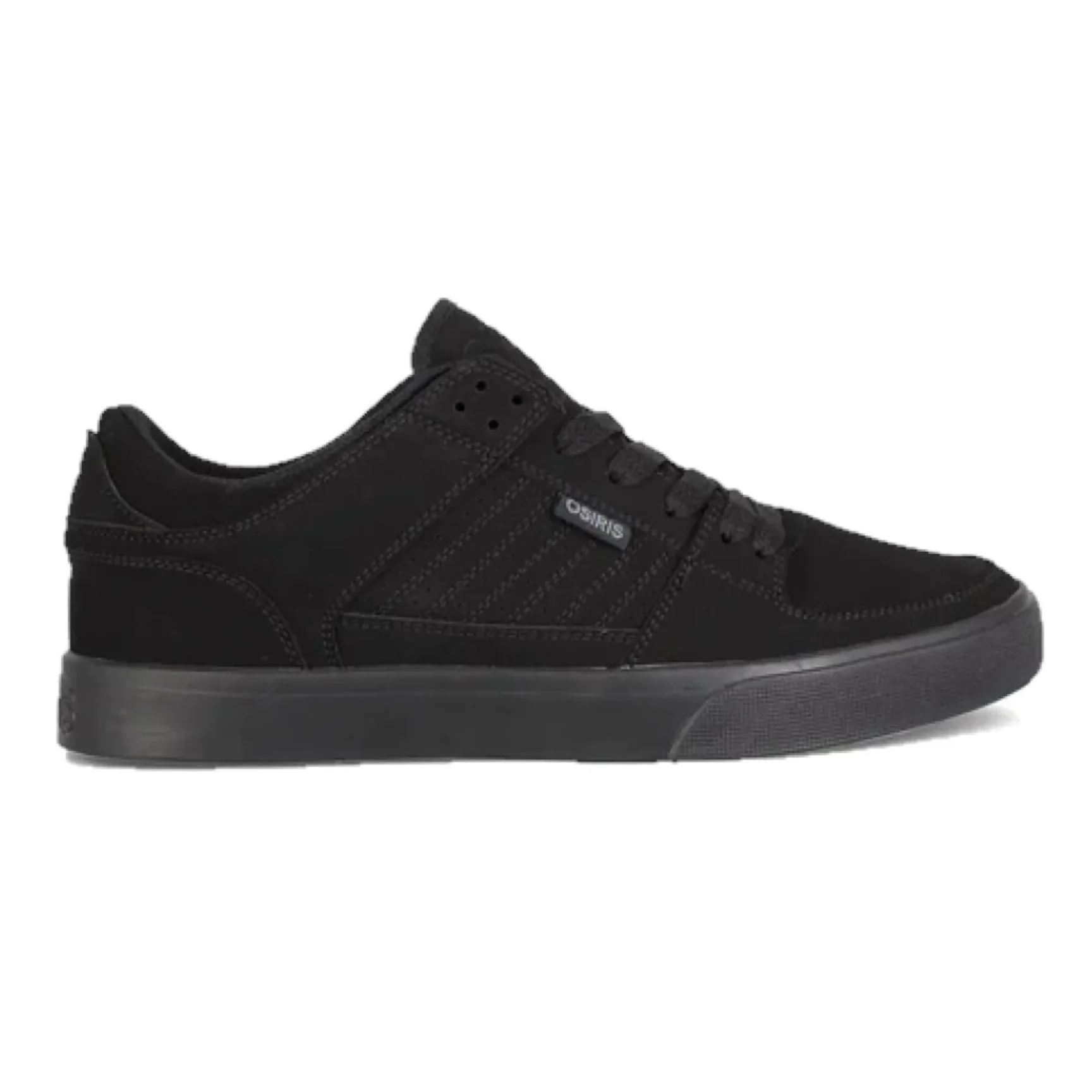 Black skate shoes with a clean design, offering durability, grip, and a classic look for everyday skateboarding.
