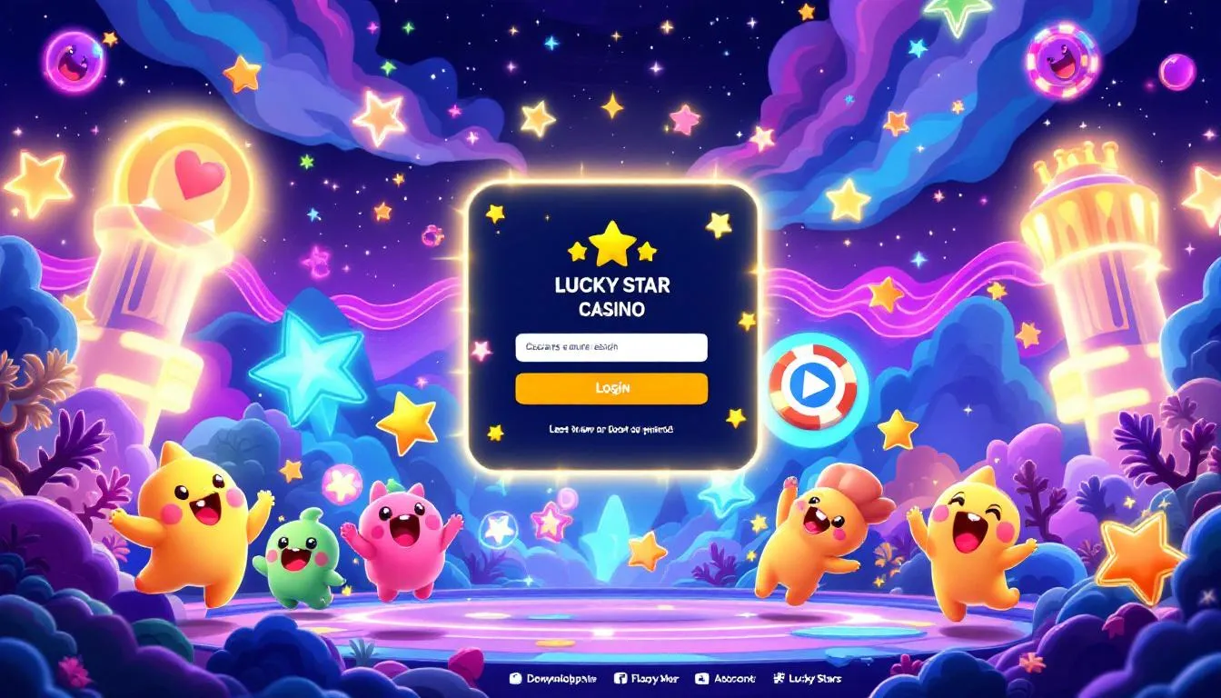 A user accessing the Lucky Star Casino login page.