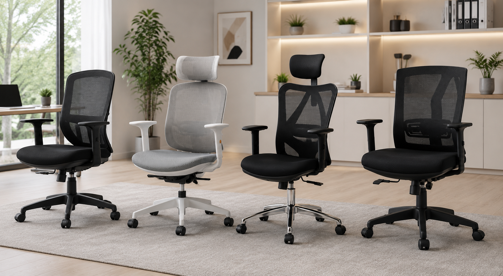 Imagen de una silla de oficina de plástico, diseñada para ofrecer confort y estilo en espacios de trabajo. La silla presenta un diseño moderno y funcional, ideal para oficinas y hogares, con ruedas para facilitar su movilidad.