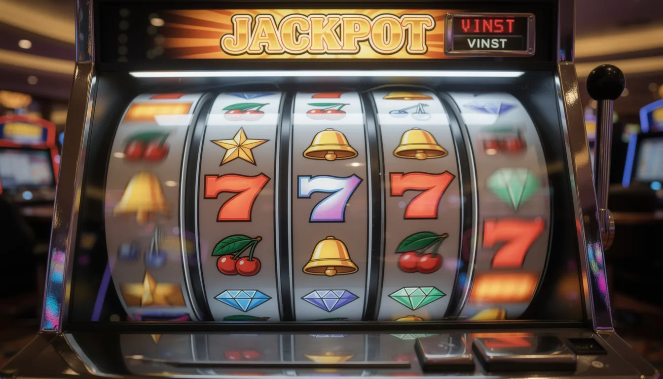 En bild av färgglada spelautomat-hjul som snurrar, vilket ger en känsla av spänning och underhållning, typisk för casinospel hos Maria Casino. Hjulet visar olika symboler som representerar vinster och bonusar, vilket lockar spelare att delta i den roliga spelupplevelsen.