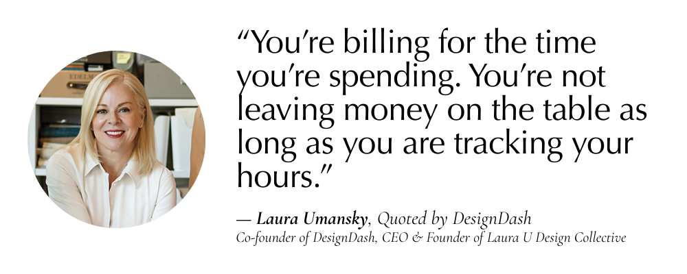 a quote from Laura with text and her face in a bubble to the left