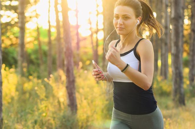Woman jogging in the woods