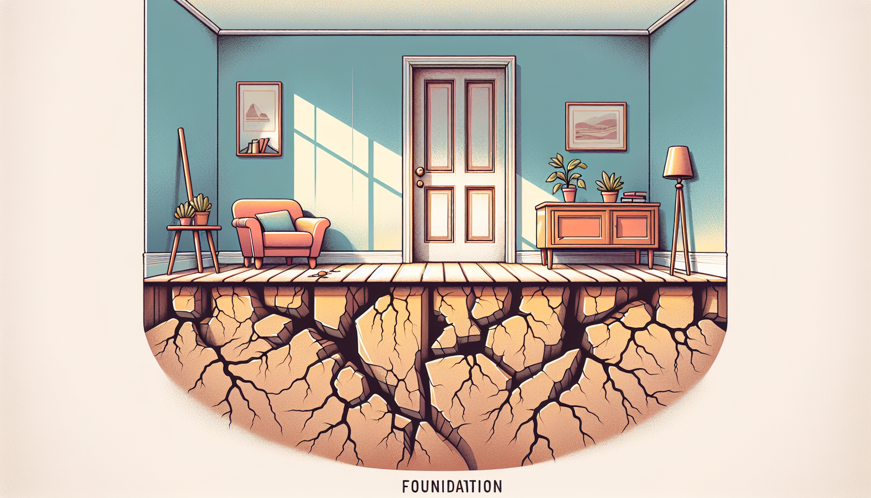 Visual representation of signs indicating the need for a foundation inspection.