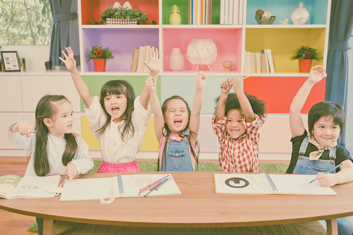 Children participating in classroom activities