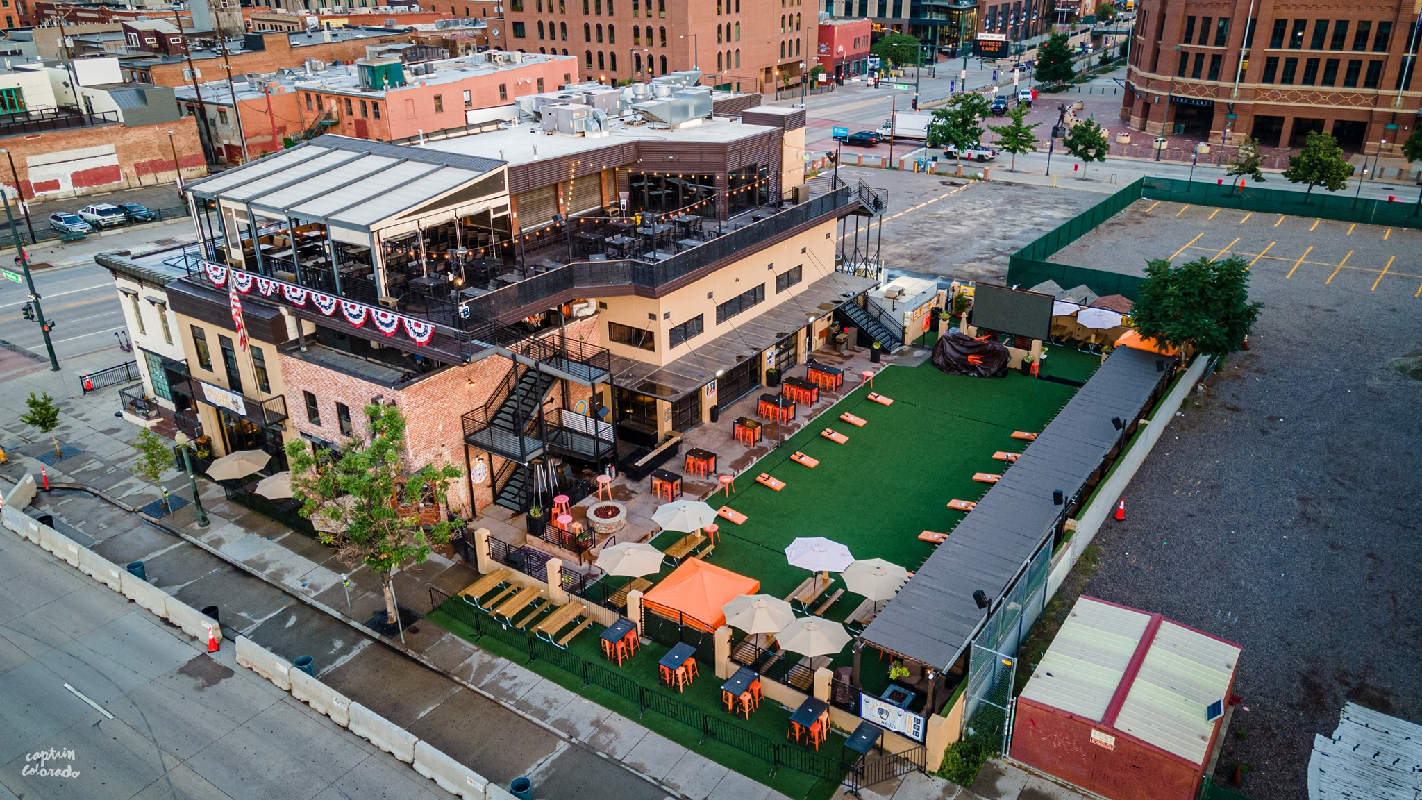 An aerial photo of ViewHouse, one of the best places to host corporate outdoor events 