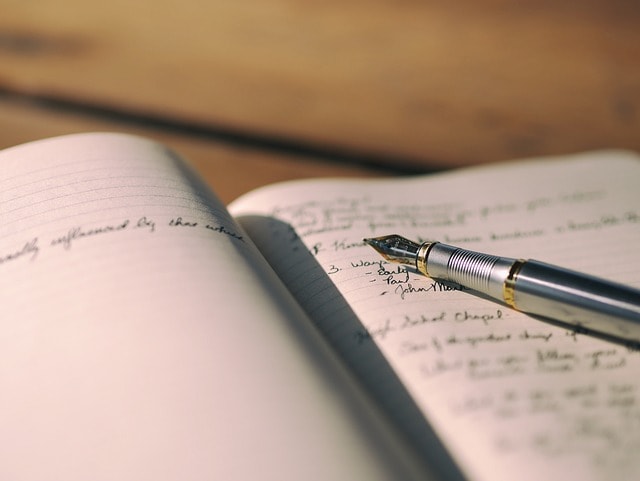 A journal and a pen.