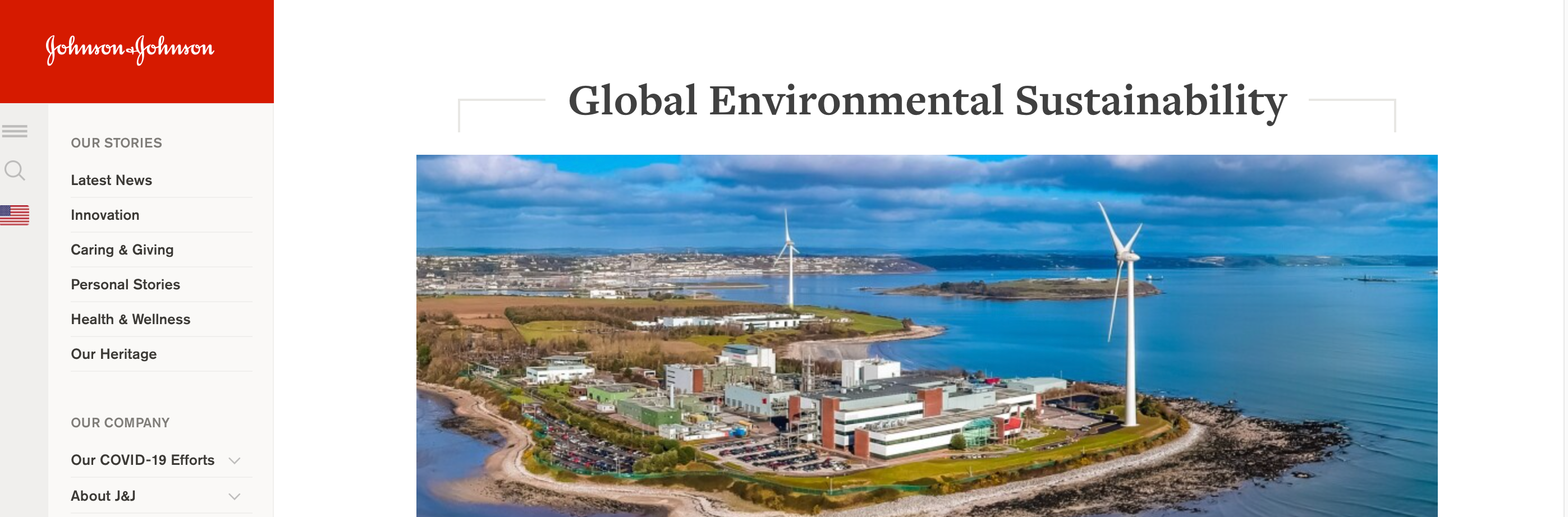 Johnson & Johnson global Eenironmental sustainability, example of brand using green marketing