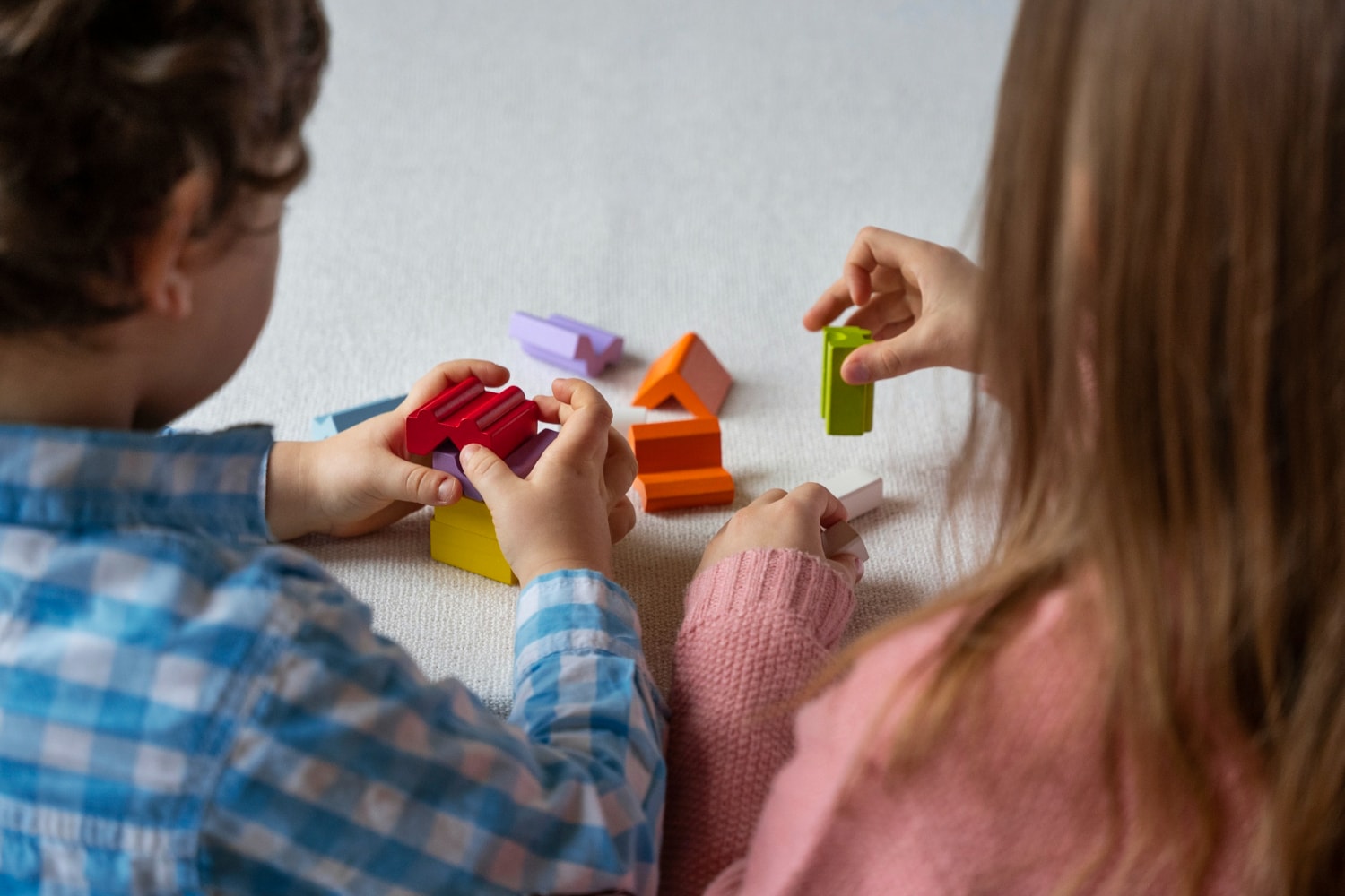 Children playing blocks