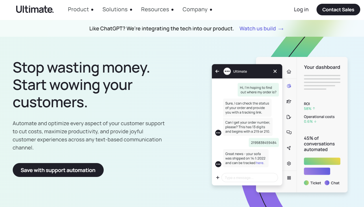 Ultimate.AI - wow your customers with optimization for every aspect of customer support 