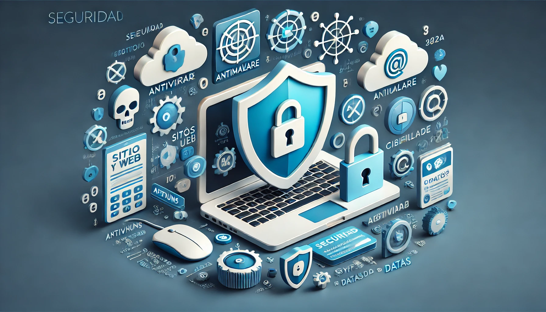Seguridad y privacidad digital con escudo, candado y protección de datos | Posiciona.Digital