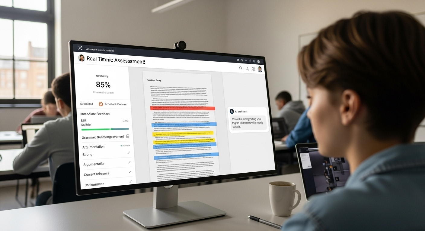 Real-time academic assessment dashboard delivering immediate feedback after student submission
