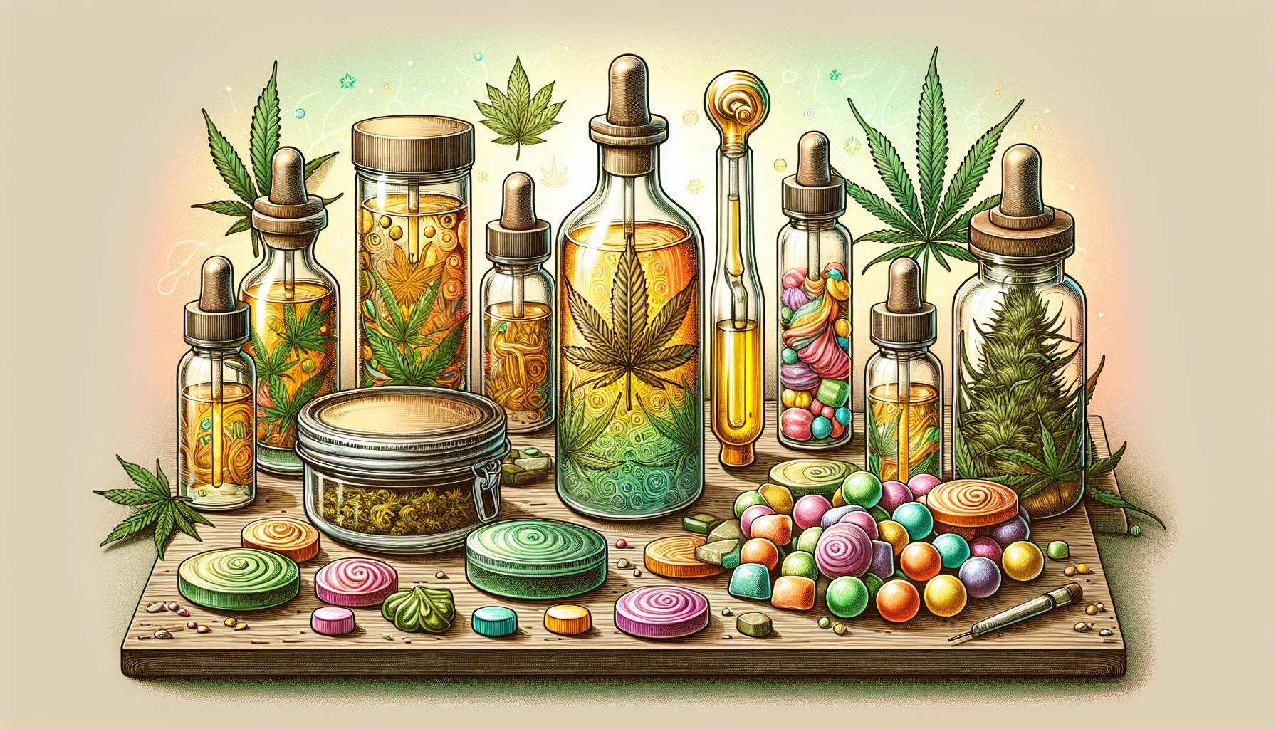 Medical applications of HHC and THC in various products.