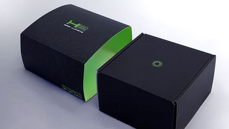 Black box sleeve with green interior