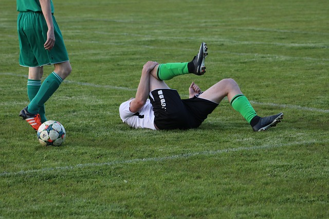 sports injury on soccer field