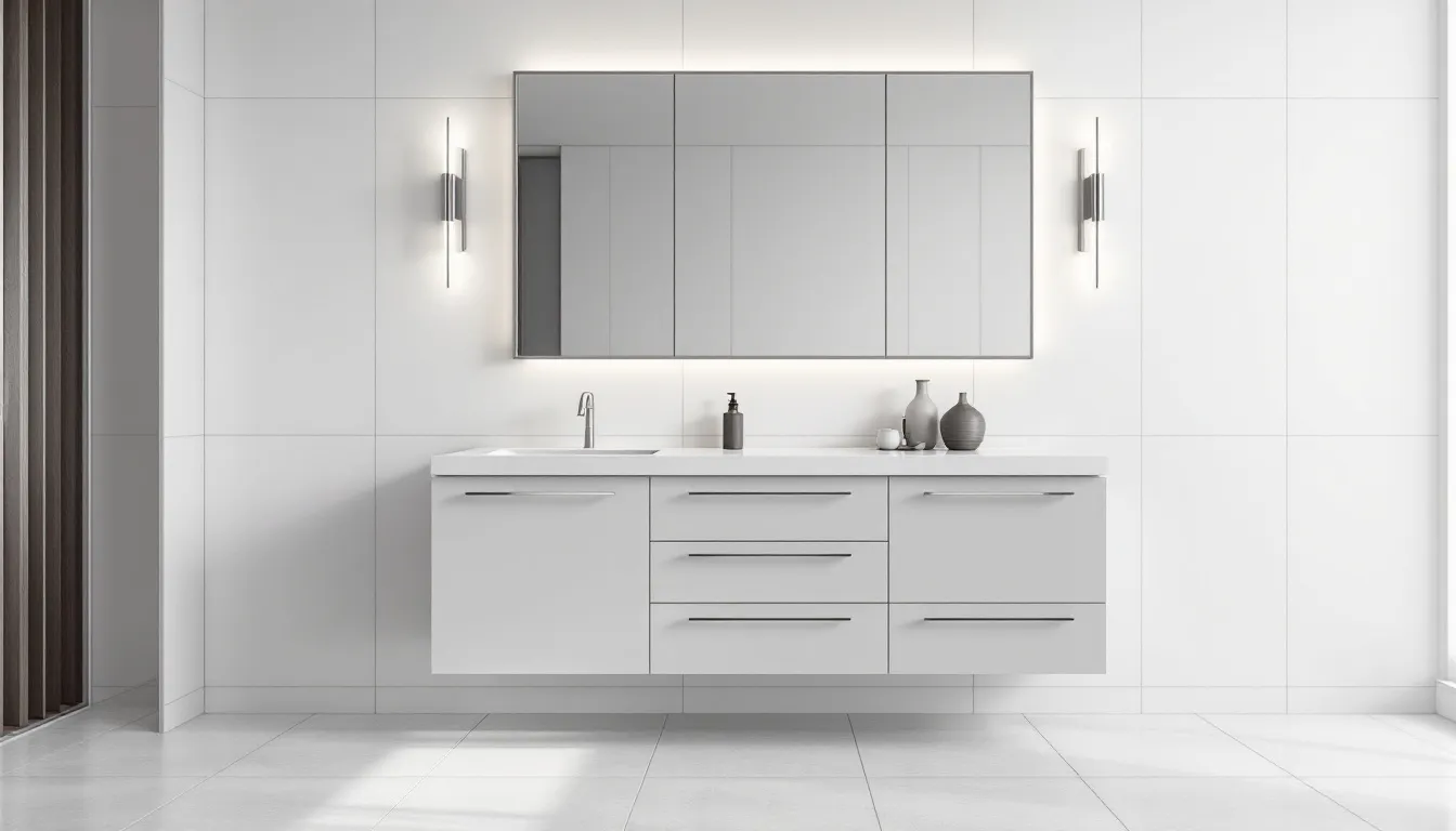Top Bathroom Cupboard with Mirror Solutions for Your Space 5 Installation of a bathroom cupboard with mirror, showcasing the process.