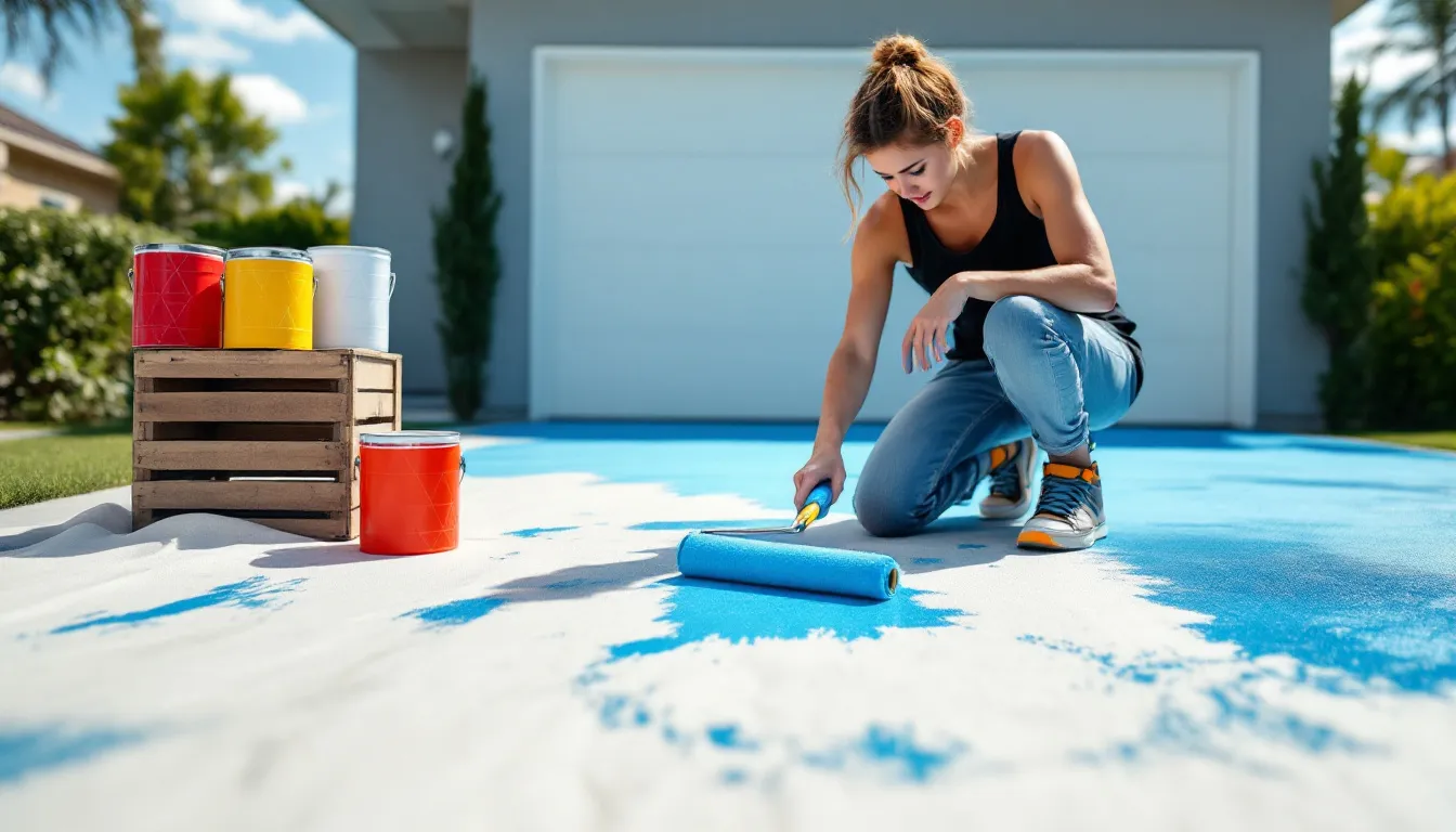 A step-by-step guide for applying driveway paint.