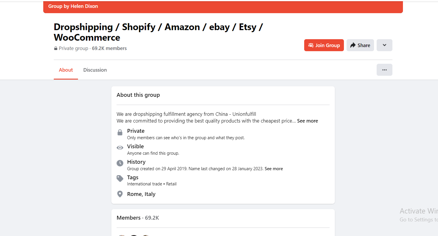 This cross-platform group, with over 69,000 members, is focused on dropshipping using Amazon, Shopify, and eBay.