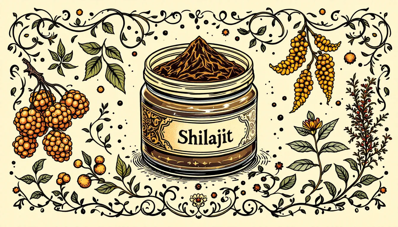 Shilajit resin used in an Ayurvedic context.