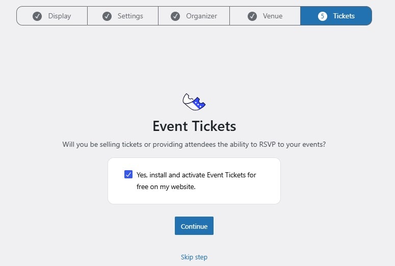 Event Tickets add-on
