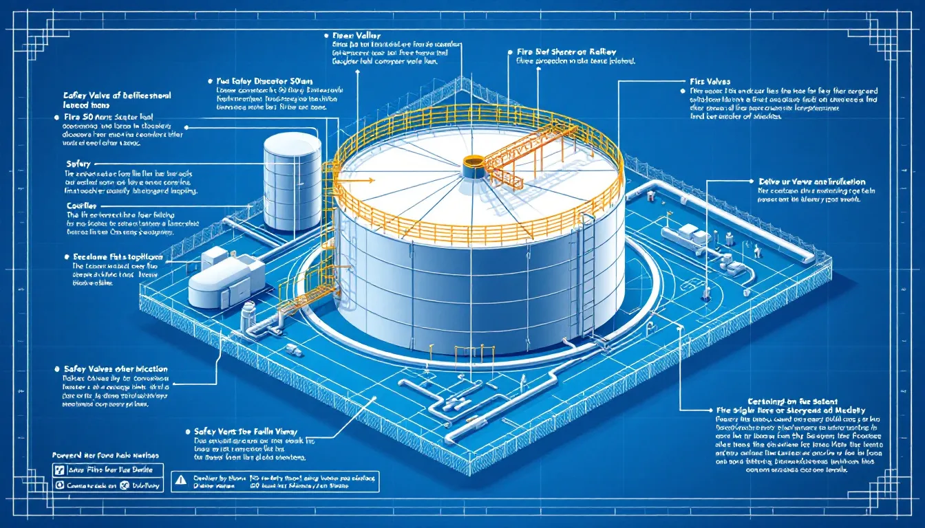Security measures for fuel storage tanks, illustrating safety protocols in place.